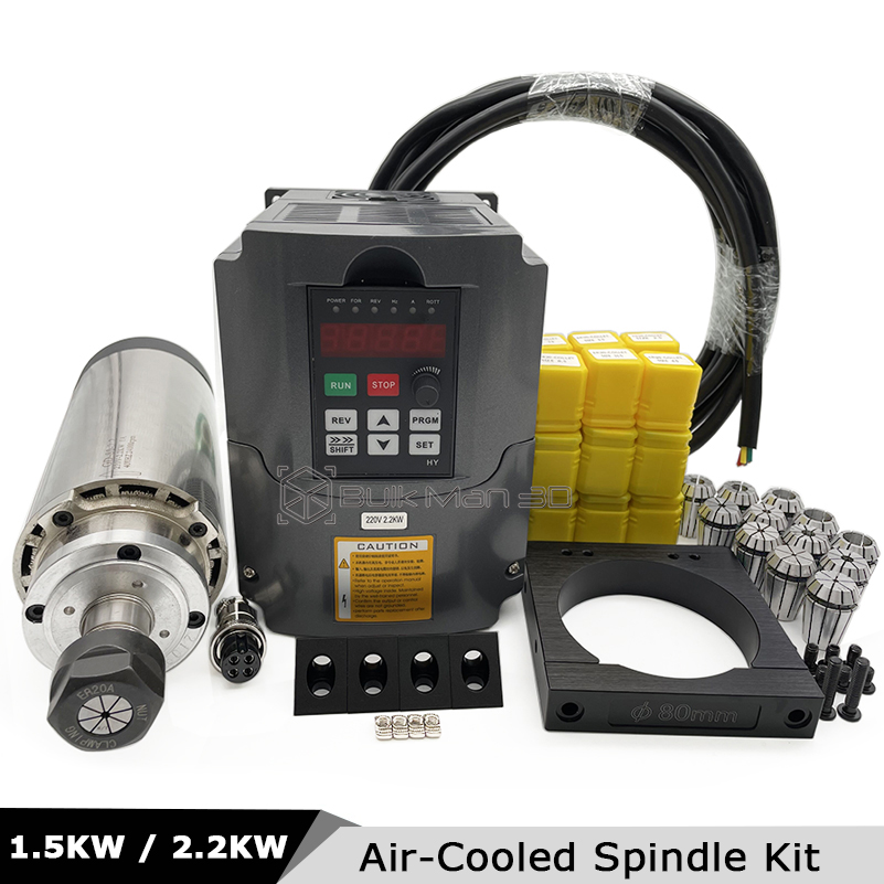 Kit motore mandrino CNC raffre - Air Cooled 1.5Kw Spindle Motor Inverter 110V recensione e prezzo